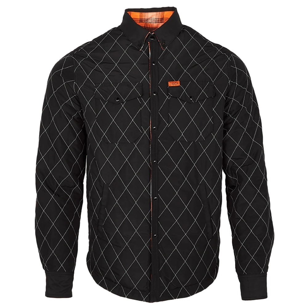 Dixxon Flannel Guardian Reversible Jacket Mens S Orange Black Quilted Snap NWT - Picture 3 of 8